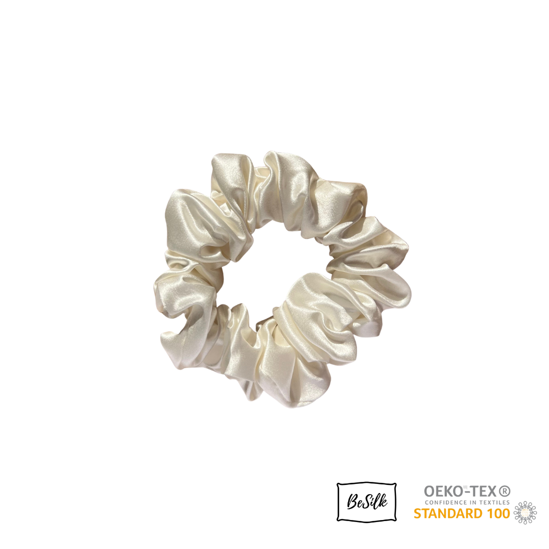 Scrunchie Medium Blanc Perle