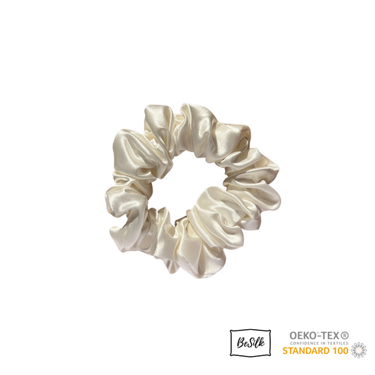 Scrunchie Medium Blanc Perle