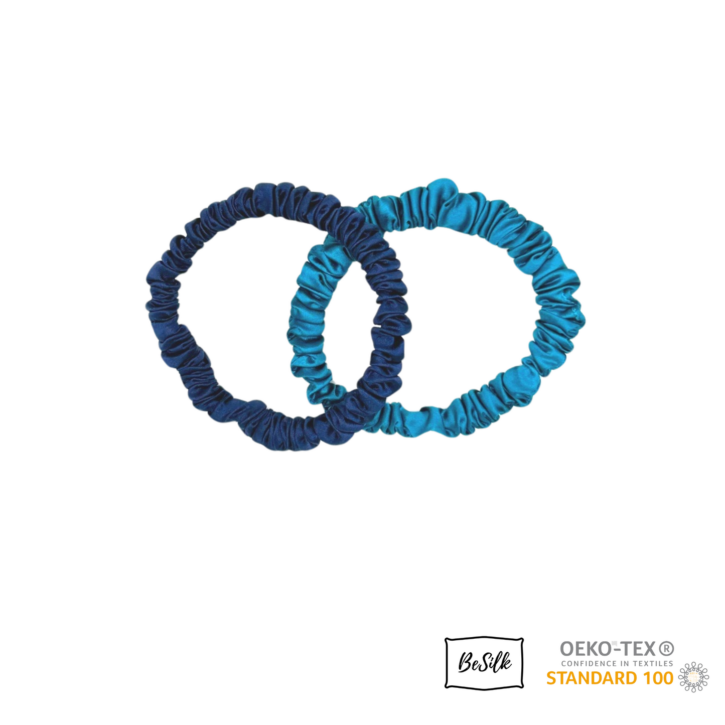 Duo Scrunchies Mini Azur et Bleu Nuit