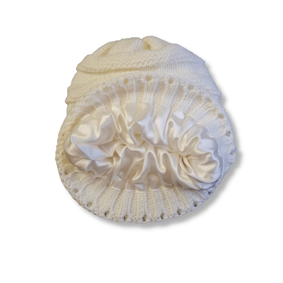 Bonnet Hiver Oversize Blanc perle