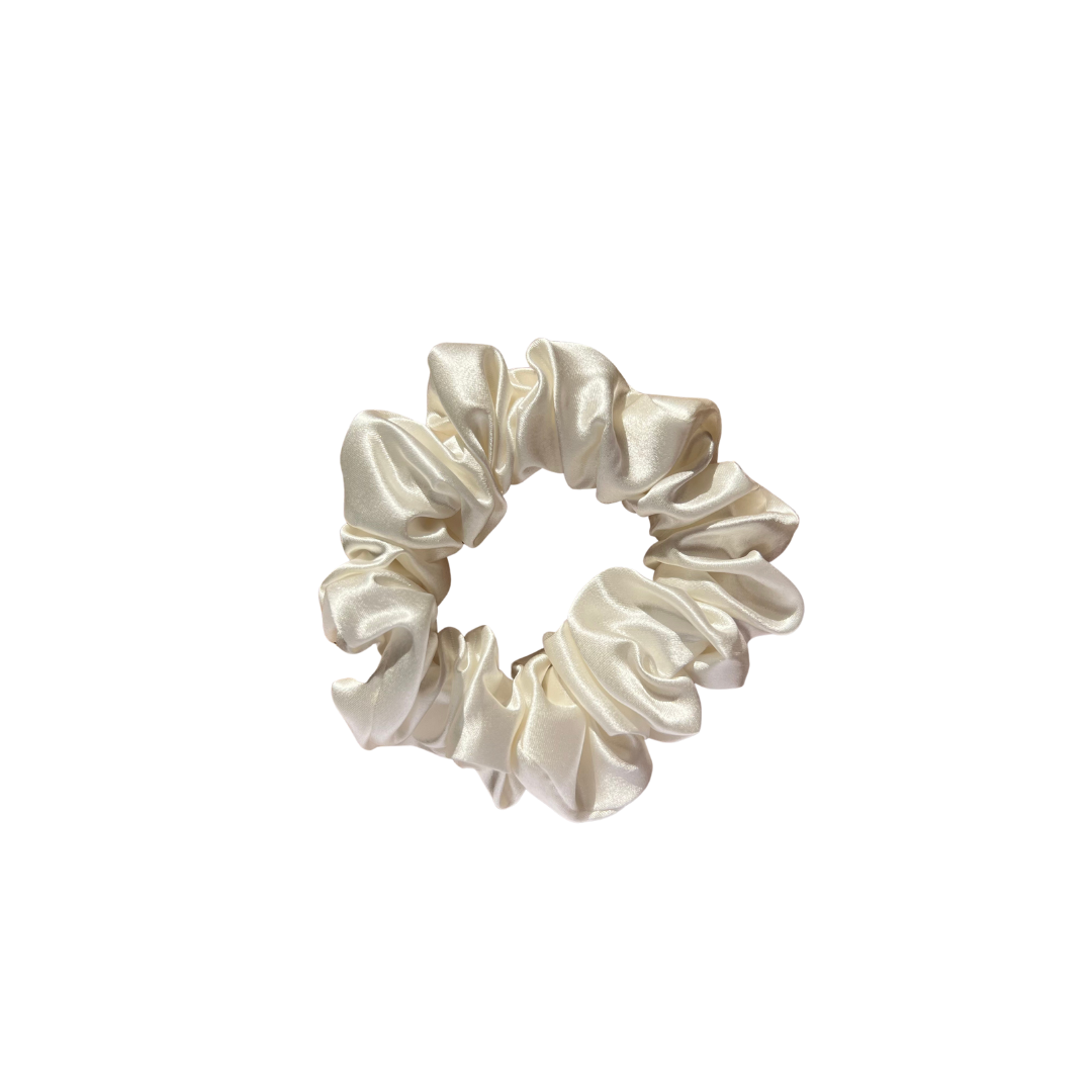 Scrunchie Medium Blanc Perle